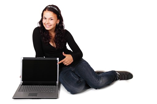 laptop and girl